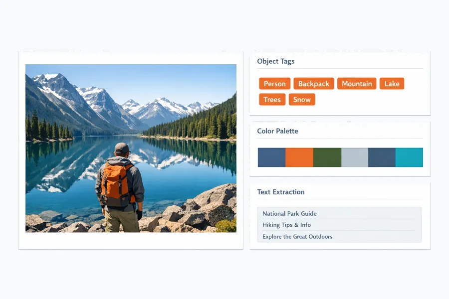 Visual search interface with image recognition results
